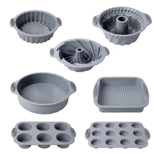 硅胶戚风蛋糕模具 耐高温烤箱蛋糕模具硅胶烘焙套装蛋糕模具套装